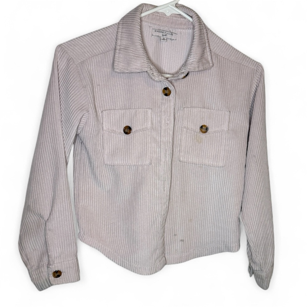 Sincerely Jules Girl Dusty Pink Corduroy Lightweight Jacket Girls SZ 10